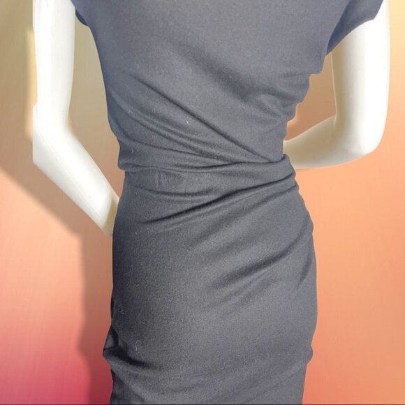 HELMUT Lang Sonar Wool Asymmetrical Black Dress Size P (XS) - Picture 11 of 15